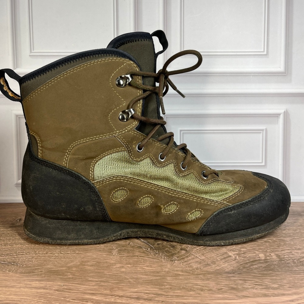 Cabelas Wading Boots Men Olive Black Felt Sole Fly Fishing 83-0822 13 EE - Picture 5 of 12